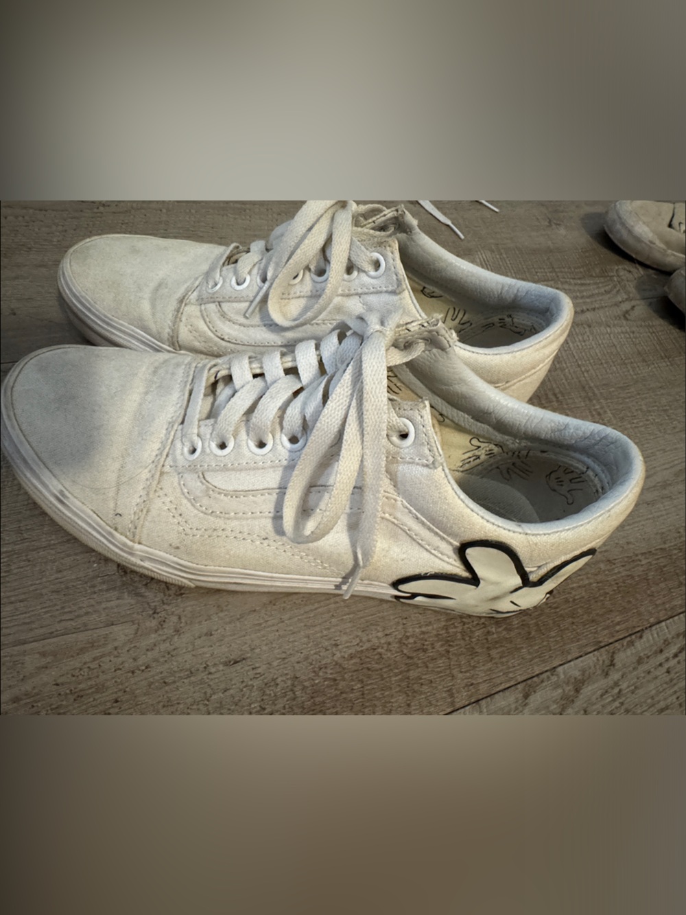White Low-Top Canvas Sneakers with Black Accent